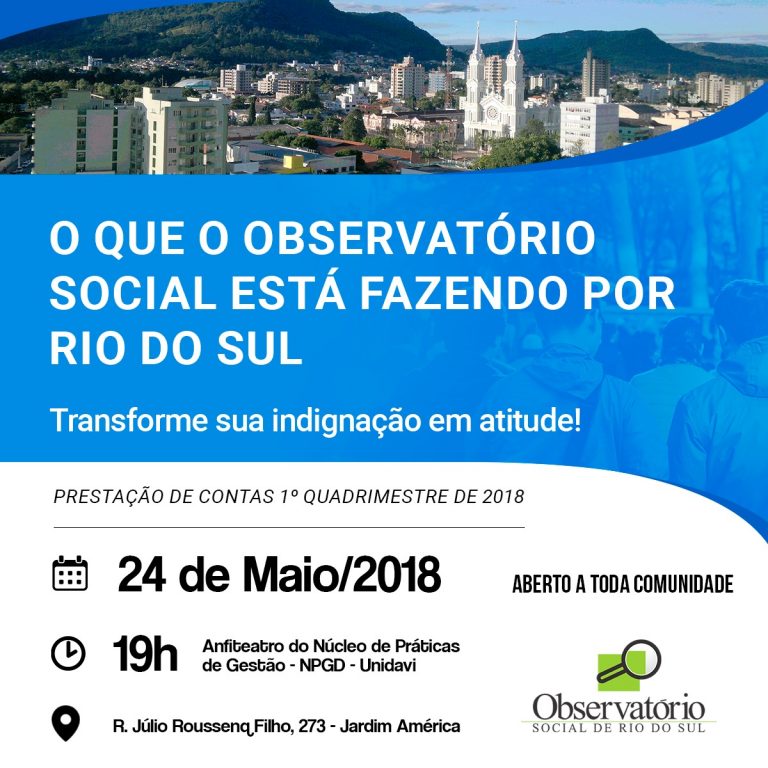 O que o Observatório está fazendo por Rio do Sul