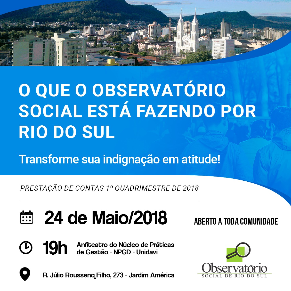 O que o Observatório está fazendo por Rio do Sul