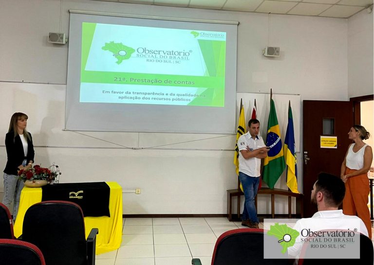 OSB – RIO DO SUL REALIZA 21ª PRESTAÇÃO DE CONTAS PARA ACADÊMICOS DA UNIASSELVI, POLO DE RIO DO SUL